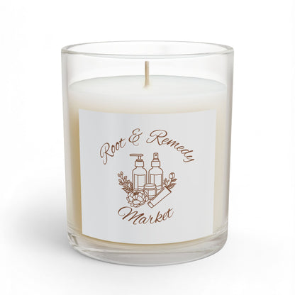 Root & Remedy Market 11oz Glass Candle — Botanical Apothecary Scented Candle